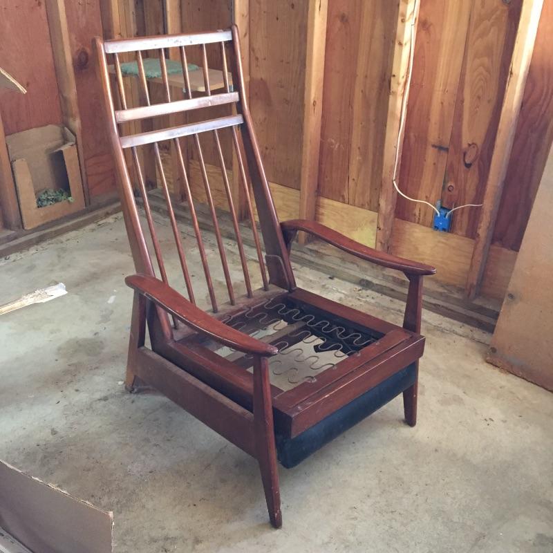 Lot 135 MCM Wooden Recliner