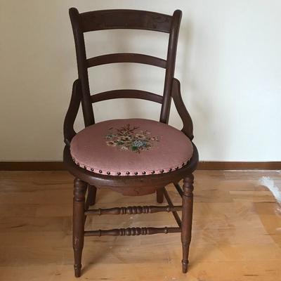 Lot 57 - Antique Chair with Needlepoint Seat