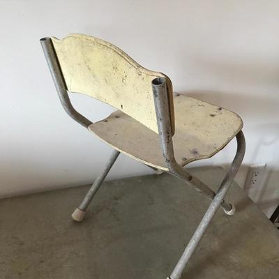 Lot 35 - Vintage Childâ€™s Table, Chair, and Stool