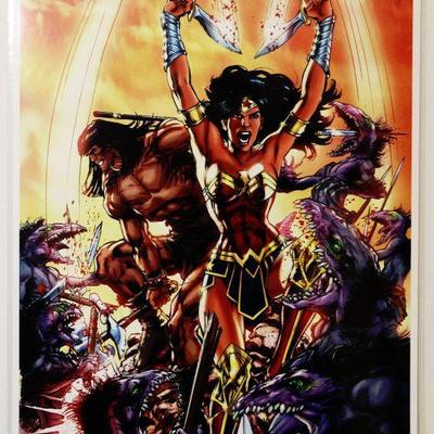 Original Comic Art Print Signed by Neal Adams Wonder Woman & Conan #5 13