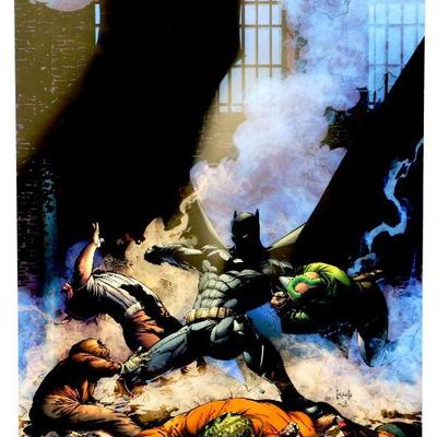 BATMAN with Villains Comic Art Print Signed by Greg Capullo