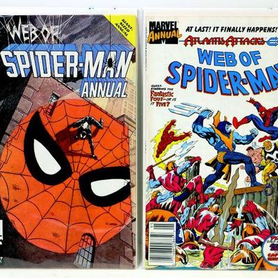 Web of SPIDER-MAN Annuals #2 #12 Comic Book Set 1986-89 Marvel Comics