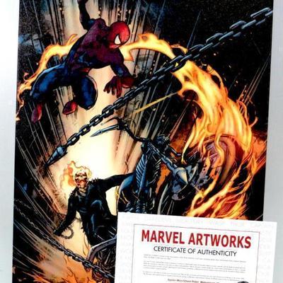 Spider-Man/Ghost Rider: Motorstorm #1 Art on Canvas by Marvel with COA - #926-30