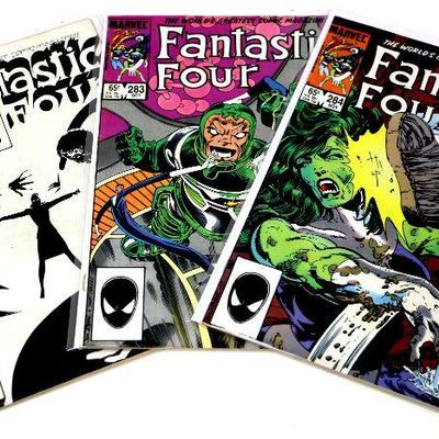 FANTASTIC FOUR #276 283 284 Comic Book Lot - 1985 Marvel Comics