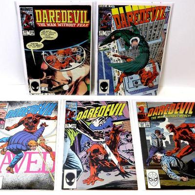 DAREDEVIL #219 225 231 240 286 Comic Book Lot 1985/90 Marvel Comics