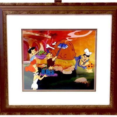 Flintstones Barbecue Hanna-Barbera Limited Sericel Framed Art - 124