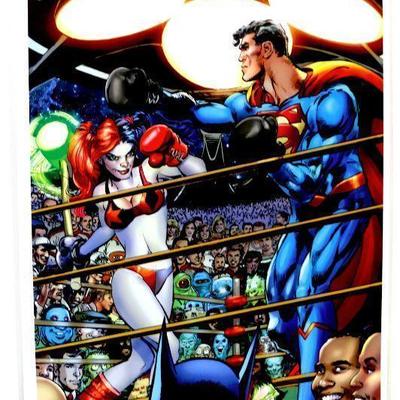 Harley Quinn vs. Superman Comic Art Print Signed by Neal Adams - 13