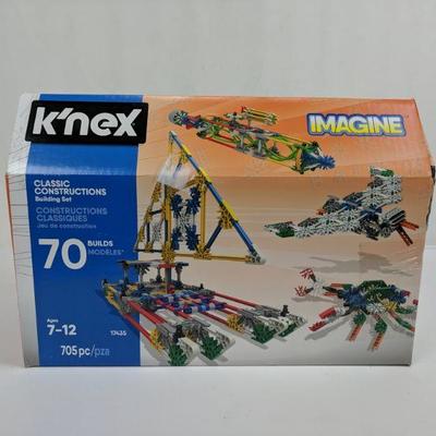 K'nex Imagine, Classic Constructions Building Set, 70 Builds, 705 PC, - New