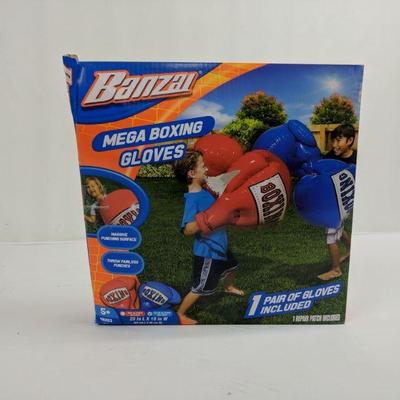 Banzai Mega Boxing Gloves, Box Opened, 1 Pair of Gloves Includes - New