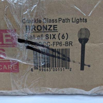 Crackle Glass Path Lights, Set of 6 - NEw