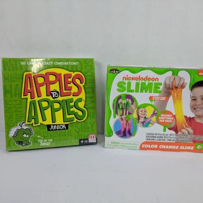 Nickelodeon Slime Color Change Slime & Apples to Apples Junior - New