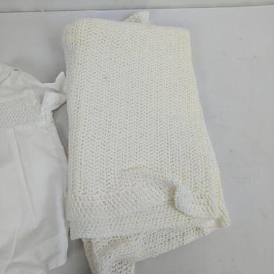 Baby Boy Blessing/Christening Set, 3 Month Outfit, Shoes & Crocheted Blanket