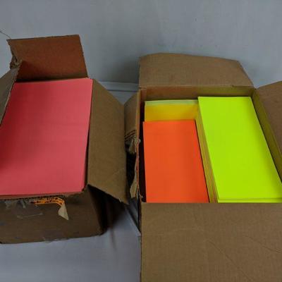 Box of Colored Cardstock & Neon Half Sheets of Cardstock