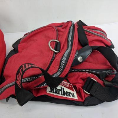 2 Red Marlboro Gear Duffle Bags, Larger 1 Still Has Tags