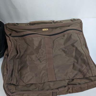 Large Wheeled Black Bag (Transworld) & Brown Garment Bag