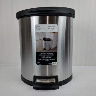 Stainless Steel Step Can, Hinge on Lid Broken/Step Doesn't Work, 13 Gallon