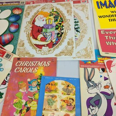 Holiday Signs/Clings, Stencils, Vintage Christmas Carols, Etc.