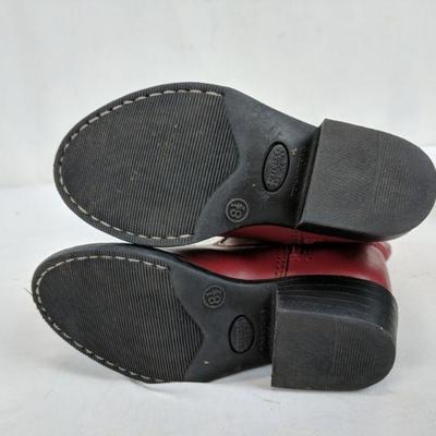 Kids Cowboy Boots & Spurs, Red Size 8 1/2 & Black Size 10