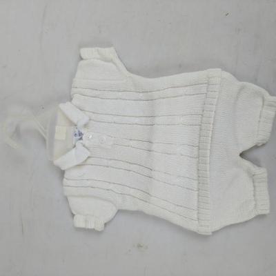 White Knit NB Baby Outfit