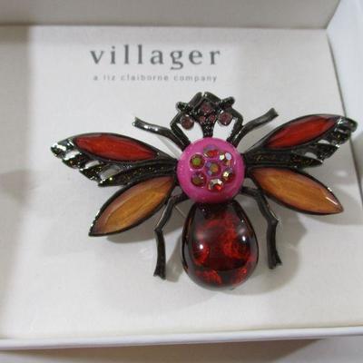 Villiager Fly Brooch in the Box  2.50x 1.50"