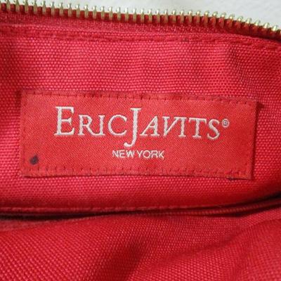 Eric Javitz Bag Red white and Beige Large  17x7x11 1/2 