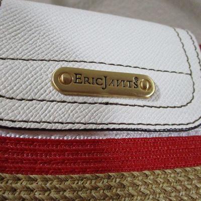 Eric Javitz Bag Red white and Beige Large  17x7x11 1/2 