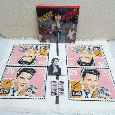 Lot of Elvis Hand Towels,Calendar,Signed Photo,Stamps