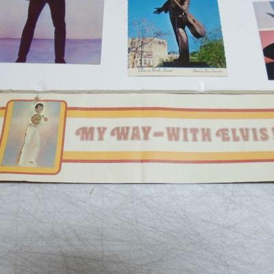 Lot of Elvis Post Cards,Bumper Sticker,Greeting Cards,Scarf,Calendar,Keychain
