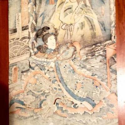 Antique Japanese Konisada Woodblock print late 1800's