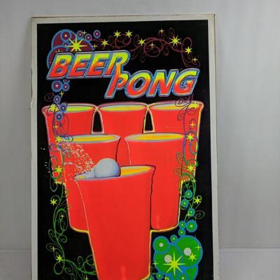 Two Sided Poster/Picture, Beer Pong (Neon), Paint Splatters