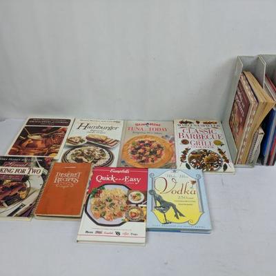 17 Cookbooks & 2 Magazine Holders