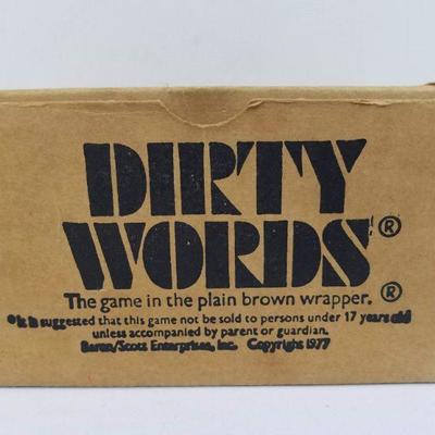 Vintage Dirty Words Game from 1977. Missing Sand Timer. Otherwise Complete