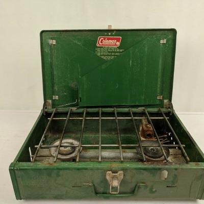 Coleman 425E Camping Stove, Green, Vintage