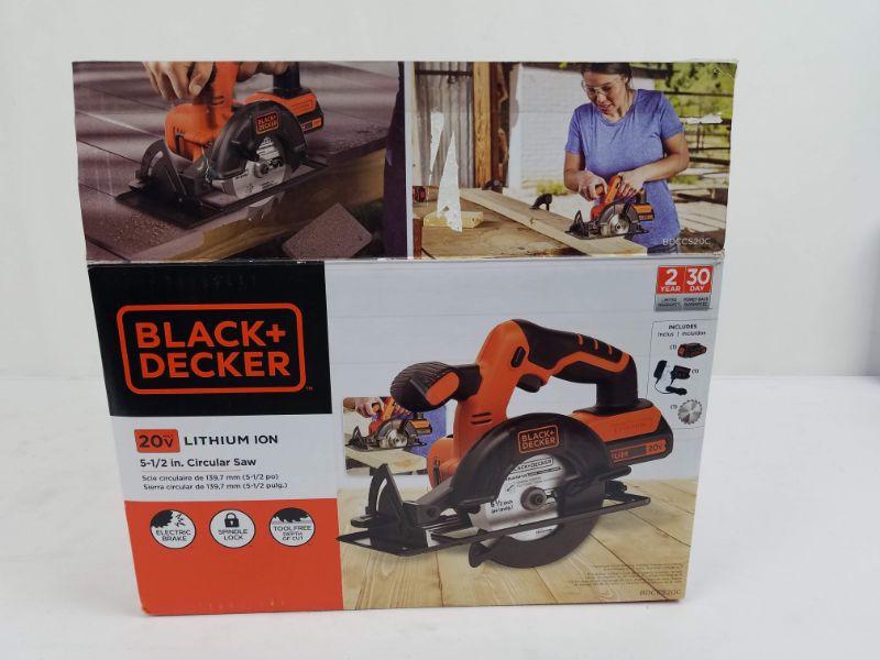 Black & Decker 20v Lithium Ion 51/2" Circular Saw with box. Complete