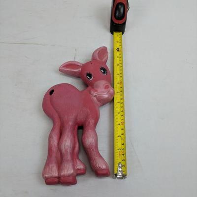 Vintage Ceramic Pink Pin the Tail On the Donkey, 