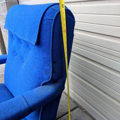 Blue Rocking Chair, One Arm Needs Repair (Simple Glue on Dowel Repair)