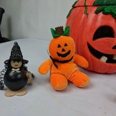 Hand Painted Halloween Ceramic Decor, Pumpkin Candy Bowl