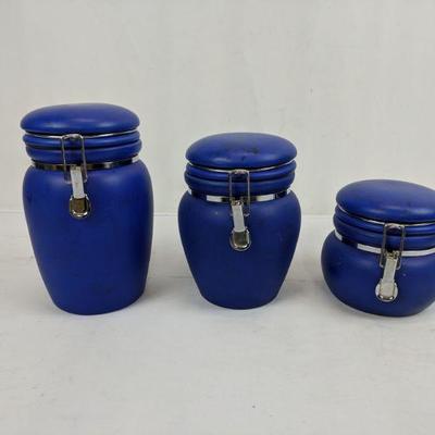3 Purple/Blue Canisters w/Latches
