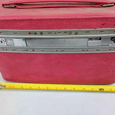 Hot Pink/Red Vintage Samsonite Fashionarie Makeup/Train Case