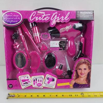 Hair Salon Toy Set, Pink & Black - New