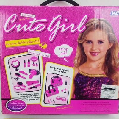 Hair Salon Toy Set, Pink & Black - New