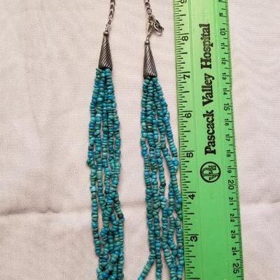 Sterling 4 strand turquoise necklace