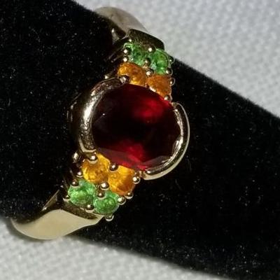 14k yellow gold, 3.2 grams gemstone ring