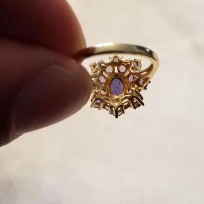 14k yellow gold cluster cocktail ring