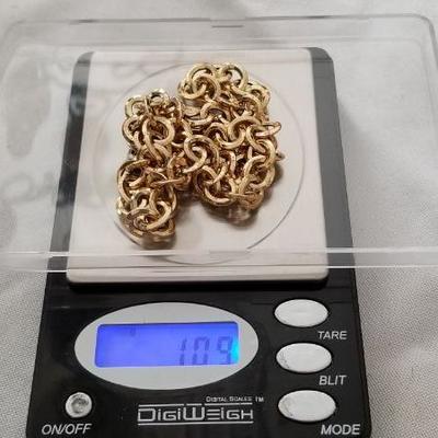 10.9 grams, 14k yellow gold chain