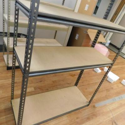 Unit #2:  Metal Frame Gray Shelf Unit with 4 Shelves 48