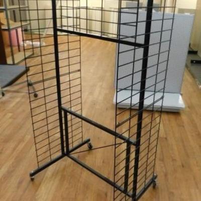 Commercial Black Wire Four Sided Mobile Display Rack 39"x24"x77"