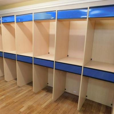 Complete Bank of Commercial Diplay Cubbies with Open Top  24