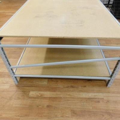 Commercial Steel Frame Display or Work Table Double Shelf 72