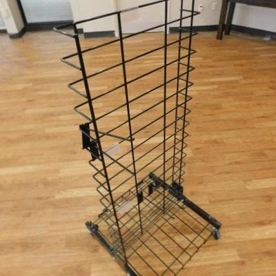 Metal Wire Double Sided Mobile Display Rack for Hook Items 24